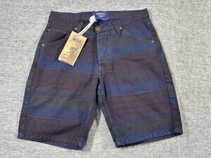 Lightning Bolt Shorts Mens 30 Black Iris Stripes 5-Pocket Chino Cotton